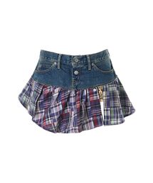 HYSTERIC GLAMOUR | ガーゼチェックリメイクデニムミニスカート(スカート)