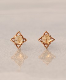 【WEB限定】K18vermeil 透かし 天然石ピアス