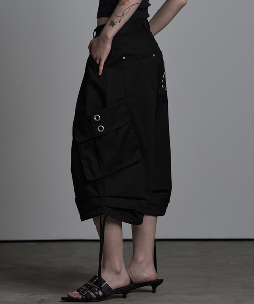 as you are（アズユーアー）の「◇ASYOUARE◇ストリング アイレット バミューダ パンツ STRING EYELET BERMUDA PANTS（カーゴパンツ・レディース・チャコール/ブラック・M/S）」の4枚目の写真