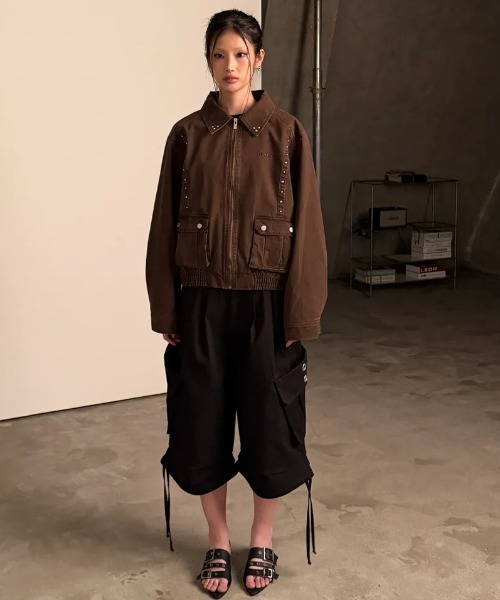 as you are（アズユーアー）の「◇ASYOUARE◇ストリング アイレット バミューダ パンツ STRING EYELET BERMUDA PANTS（カーゴパンツ・レディース・チャコール/ブラック・M/S）」の12枚目の写真
