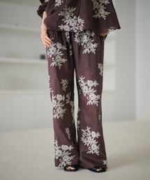 LAULEN | ramie botanical embroidery wide pants /ラミーボタニカル刺繍ワイドパンツ(その他パンツ)