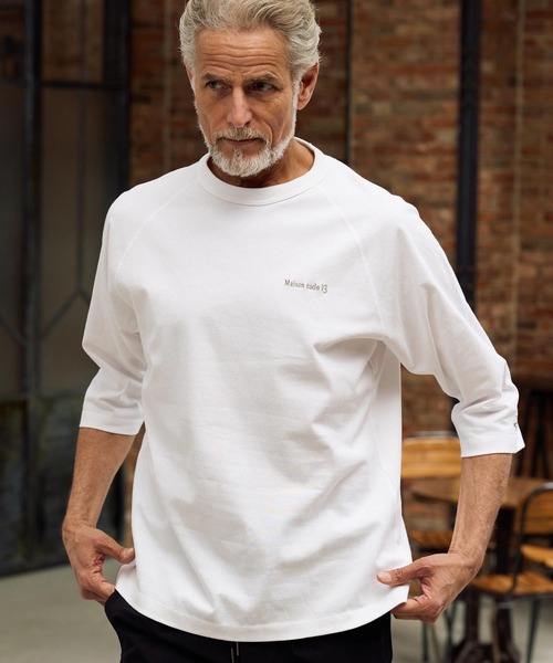 Maison code 13(メゾンコードサーティーン)の「mlt5603-raglan sleeve cut sew ラグランスリーブカットソー(M26S-28)(Tシャツ/カットソー・メンズ・ネイビー/ホワイト/ブラック・S/M/L/XL)」の2枚目の写真