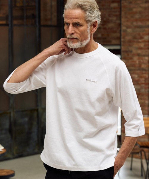 Maison code 13(メゾンコードサーティーン)の「mlt5603-raglan sleeve cut sew ラグランスリーブカットソー(M26S-28)(Tシャツ/カットソー・メンズ・ネイビー/ホワイト/ブラック・S/M/L/XL)」の4枚目の写真
