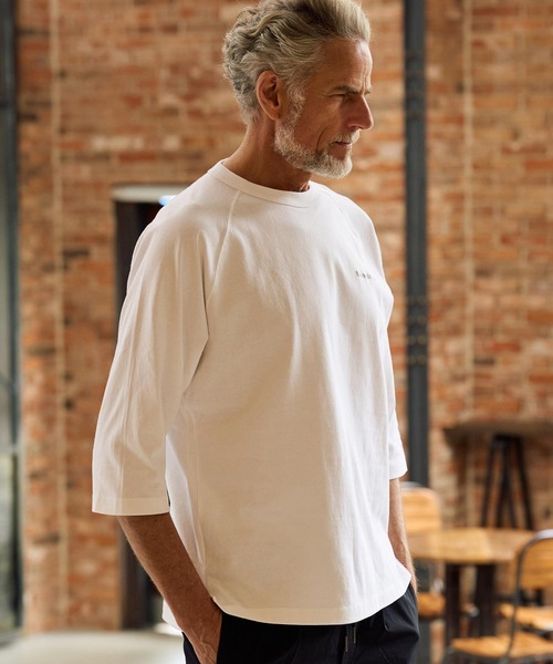 Maison code 13(メゾンコードサーティーン)の「mlt5603-raglan sleeve cut sew ラグランスリーブカットソー(M26S-28)(Tシャツ/カットソー・メンズ・ネイビー/ホワイト/ブラック・S/M/L/XL)」の5枚目の写真