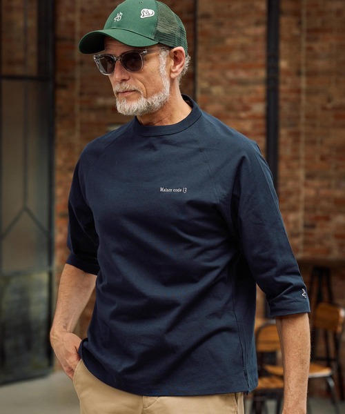 Maison code 13(メゾンコードサーティーン)の「mlt5603-raglan sleeve cut sew ラグランスリーブカットソー(M26S-28)(Tシャツ/カットソー・メンズ・ネイビー/ホワイト/ブラック・S/M/L/XL)」の10枚目の写真