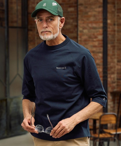 Maison code 13(メゾンコードサーティーン)の「mlt5603-raglan sleeve cut sew ラグランスリーブカットソー(M26S-28)(Tシャツ/カットソー・メンズ・ネイビー/ホワイト/ブラック・S/M/L/XL)」の12枚目の写真