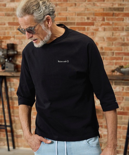 Maison code 13(メゾンコードサーティーン)の「mlt5603-raglan sleeve cut sew ラグランスリーブカットソー(M26S-28)(Tシャツ/カットソー・メンズ・ネイビー/ホワイト/ブラック・S/M/L/XL)」の17枚目の写真