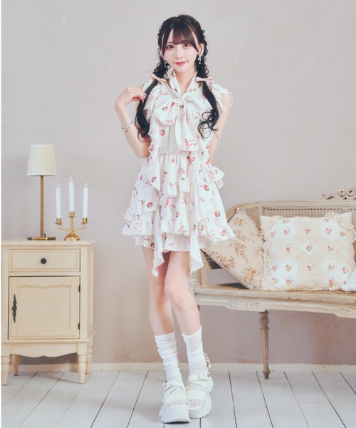 Re❤︎Amour ストロベリーフリルセットアップ　姫系 ストロベリーフリルセットアップ（セットアップ）｜ReAmour