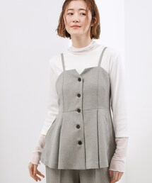 【カセット服】リネンライク ペプラムビスチェ