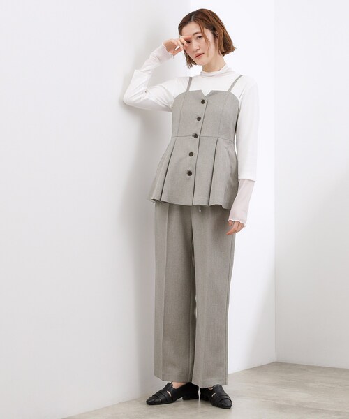 grove(グローブ)の「【カセット服】リネンライク ペプラムビスチェ(シャツ/ブラウス・レディース・ベージュ/ブラック/グレー・02/03/04)」の5枚目の写真