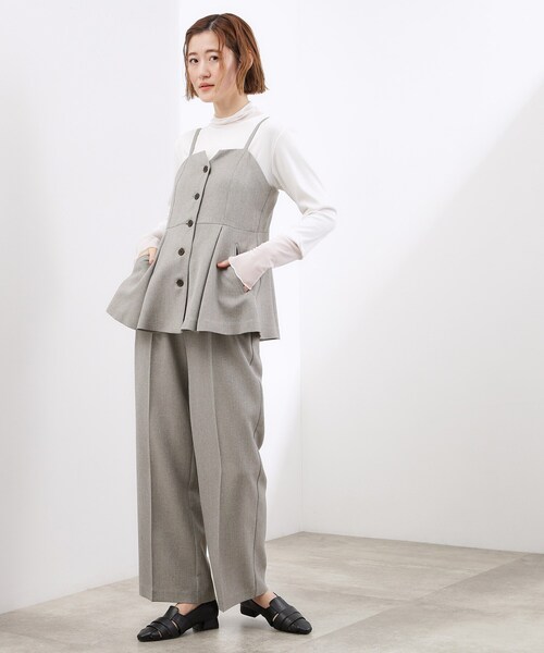 grove(グローブ)の「【カセット服】リネンライク ペプラムビスチェ(シャツ/ブラウス・レディース・ベージュ/ブラック/グレー・02/03/04)」の6枚目の写真