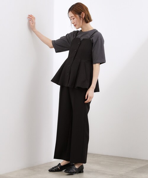 grove(グローブ)の「【カセット服】リネンライク ペプラムビスチェ(シャツ/ブラウス・レディース・ベージュ/ブラック/グレー・02/03/04)」の9枚目の写真
