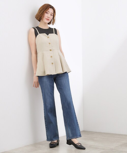 grove(グローブ)の「【カセット服】リネンライク ペプラムビスチェ(シャツ/ブラウス・レディース・ベージュ/ブラック/グレー・02/03/04)」の13枚目の写真