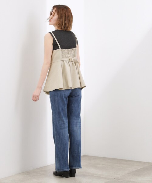 grove(グローブ)の「【カセット服】リネンライク ペプラムビスチェ(シャツ/ブラウス・レディース・ベージュ/ブラック/グレー・02/03/04)」の14枚目の写真