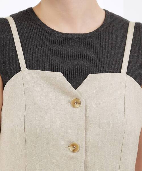 grove(グローブ)の「【カセット服】リネンライク ペプラムビスチェ(シャツ/ブラウス・レディース・ベージュ/ブラック/グレー・02/03/04)」の19枚目の写真