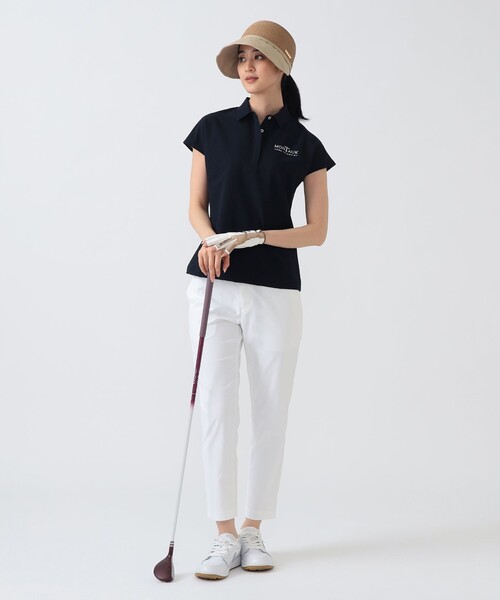 BEAMS GOLF（ビームスゴルフ）の「PURPLE LABEL / スリット ストレッチ サブリナパンツ（吸水速乾・UVカット）（その他パンツ・レディース・ピンク/ネイビー・SMALL/MEDIUM/LARGE）」の5枚目の写真