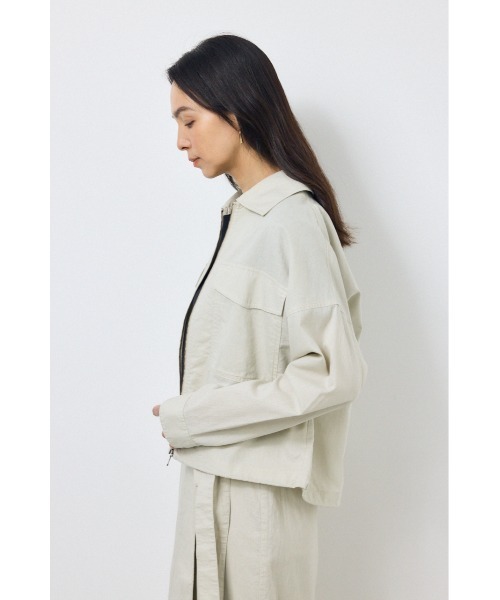 AZUL by moussy(アズールバイマウジー)の「ソフトリネンステンカラーショートブルゾン 春服 秋服(ブルゾン・レディース・ブラック/ライトベージュ/カーキ・FREE)」の15枚目の写真