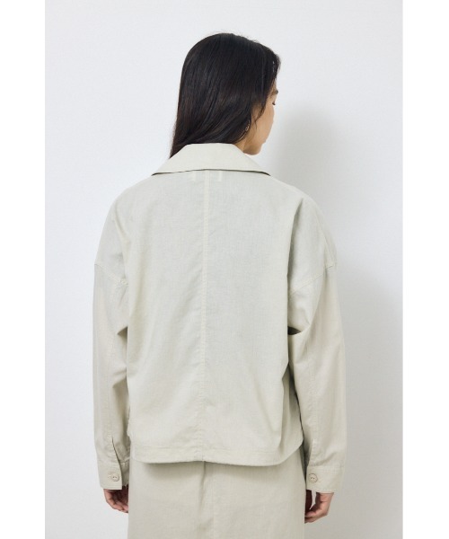 AZUL by moussy(アズールバイマウジー)の「ソフトリネンステンカラーショートブルゾン 春服 秋服(ブルゾン・レディース・ブラック/ライトベージュ/カーキ・FREE)」の16枚目の写真