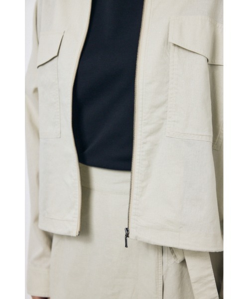 AZUL by moussy(アズールバイマウジー)の「ソフトリネンステンカラーショートブルゾン 春服 秋服(ブルゾン・レディース・ブラック/ライトベージュ/カーキ・FREE)」の19枚目の写真