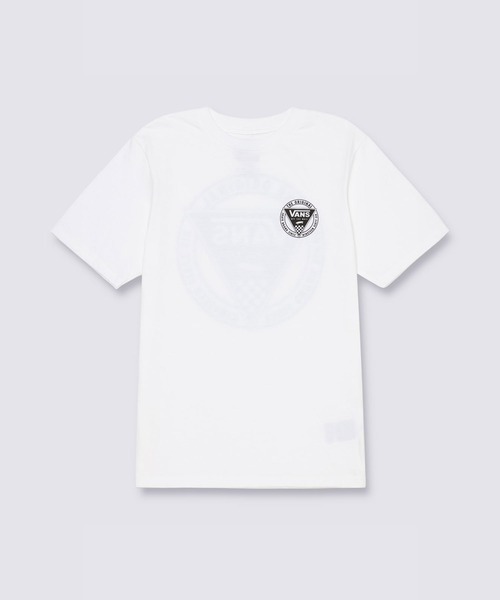 VANS（バンズ）の「キッズ PATCHED IN Tシャツ / Patched In SS White VN000MM1WHT1（Tシャツ/カットソー・キッズ・ホワイト・MEDIUM/SMALL）」の2枚目の写真