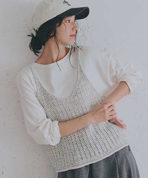 studio CLIP(スタディオクリップ)の「マルチWAY12ゲージレース付きプルオーバー(ニット/セーター・レディース・ネイビー/ホワイト/レッド・FREE)」の9枚目の写真