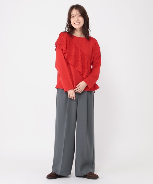 studio CLIP(スタディオクリップ)の「マルチWAY12ゲージレース付きプルオーバー(ニット/セーター・レディース・ネイビー/ホワイト/レッド・FREE)」の20枚目の写真