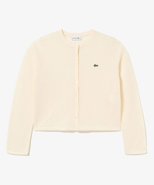 LACOSTE(ラコステ)の「丸首ラメ クロップド丈 ハイゲージニットカーディガン(カーディガン/ボレロ・レディース・ピンク/ライトグリーン/オフホワイト・40/38/36/34)」の15枚目の写真