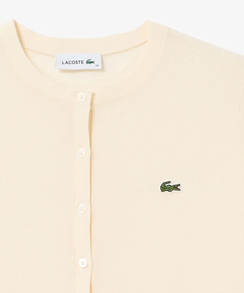 LACOSTE(ラコステ)の「丸首ラメ クロップド丈 ハイゲージニットカーディガン(カーディガン/ボレロ・レディース・ピンク/ライトグリーン/オフホワイト・40/38/36/34)」の17枚目の写真