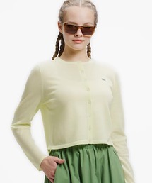 LACOSTE | 丸首ラメ クロップド丈 ハイゲージニットカーディガン(カーディガン/ボレロ)