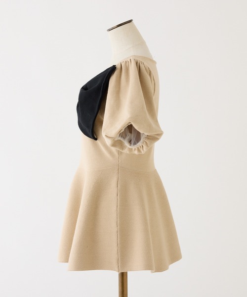one after another NICE CLAUP(ワンアフターアナザーナイスクラップ)の「リボンニットチュニック(ワンピース・レディース・ベージュ/ブラック/オフホワイト・FREE)」の18枚目の写真