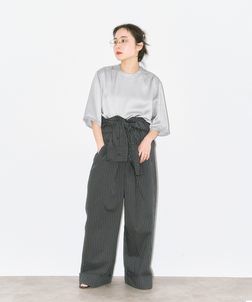 CITYSHOP(シティーショップ)の「SATIN Tシャツ(Tシャツ/カットソー・レディース・ホワイト/ブラック/シルバー・FREE)」の9枚目の写真