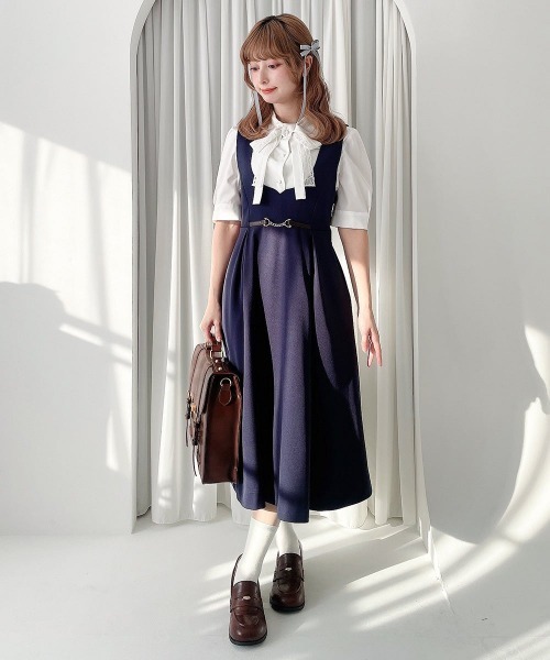 F i.n.t（フィント）の「レースレイヤードボウタイ5分袖ブラウス/fint フィント（シャツ/ブラウス・レディース・ライトピンク/オフホワイト・FREE）」の8枚目の写真