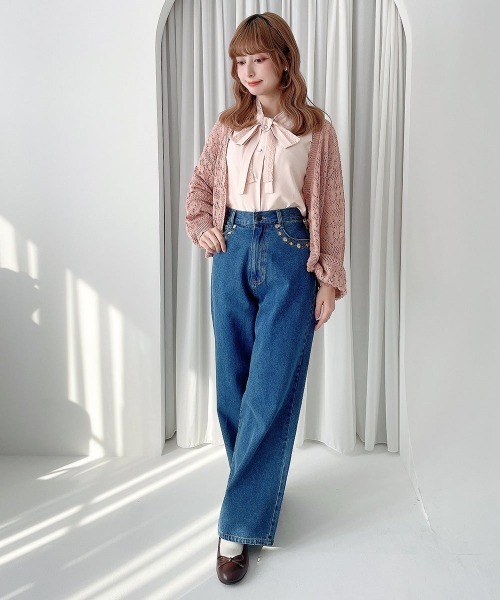 F i.n.t（フィント）の「レースレイヤードボウタイ5分袖ブラウス/fint フィント（シャツ/ブラウス・レディース・ライトピンク/オフホワイト・FREE）」の11枚目の写真