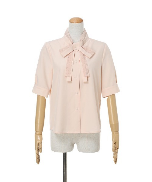 F i.n.t（フィント）の「レースレイヤードボウタイ5分袖ブラウス/fint フィント（シャツ/ブラウス・レディース・ライトピンク/オフホワイト・FREE）」の13枚目の写真