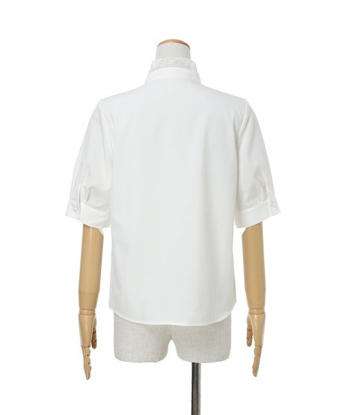 F i.n.t（フィント）の「レースレイヤードボウタイ5分袖ブラウス/fint フィント（シャツ/ブラウス・レディース・ライトピンク/オフホワイト・FREE）」の14枚目の写真