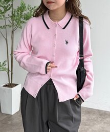 襟付きニット」に該当するカーディガン/ボレロ（ピンク/桃色系