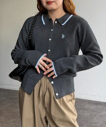 U.S. POLO ASSN. | 襟付きニットボタンカーディガン(カーディガン/ボレロ)