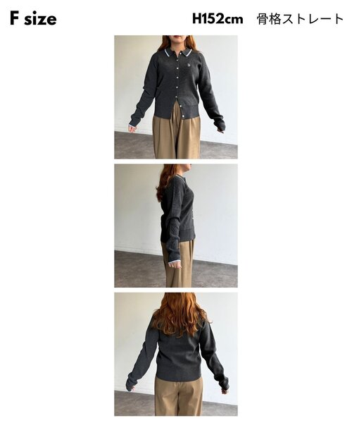 U.S. POLO ASSN.（ユーエスポロアッスン）の「襟付きニットボタンカーディガン（カーディガン/ボレロ・レディース・ネイビー/ピンク/アイボリー/チャコールグレー・FREE）」の20枚目の写真