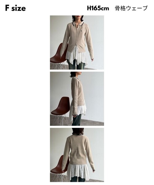 U.S. POLO ASSN.（ユーエスポロアッスン）の「襟付きニットボタンカーディガン（カーディガン/ボレロ・レディース・ネイビー/ピンク/アイボリー/チャコールグレー・FREE）」の22枚目の写真