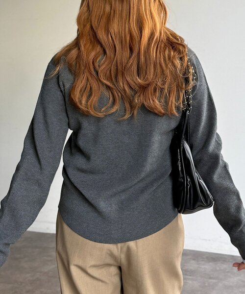 U.S. POLO ASSN.（ユーエスポロアッスン）の「襟付きニットボタンカーディガン（カーディガン/ボレロ・レディース・ネイビー/ピンク/アイボリー/チャコールグレー・FREE）」の5枚目の写真