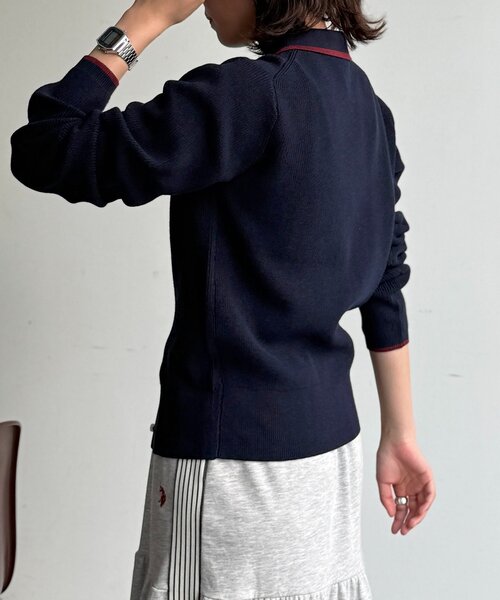 U.S. POLO ASSN.（ユーエスポロアッスン）の「襟付きニットボタンカーディガン（カーディガン/ボレロ・レディース・ネイビー/ピンク/アイボリー/チャコールグレー・FREE）」の9枚目の写真