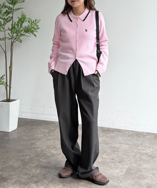 U.S. POLO ASSN.（ユーエスポロアッスン）の「襟付きニットボタンカーディガン（カーディガン/ボレロ・レディース・ネイビー/ピンク/アイボリー/チャコールグレー・FREE）」の17枚目の写真