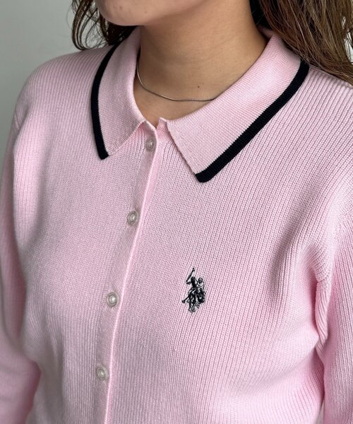 U.S. POLO ASSN.（ユーエスポロアッスン）の「襟付きニットボタンカーディガン（カーディガン/ボレロ・レディース・ネイビー/ピンク/アイボリー/チャコールグレー・FREE）」の18枚目の写真