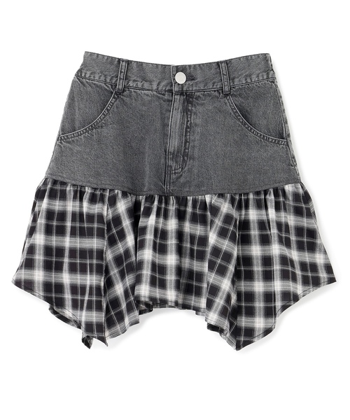 LOVETOXIC（ラブトキシック）の「【LTXC】異素材ドッキングヘムミニスカート（スカート・キッズ・ブルー・S:140cm/130cm）」の11枚目の写真