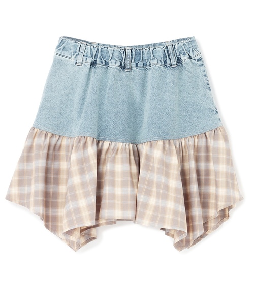 LOVETOXIC（ラブトキシック）の「【LTXC】異素材ドッキングヘムミニスカート（スカート・キッズ・ブルー・S:140cm/130cm）」の13枚目の写真