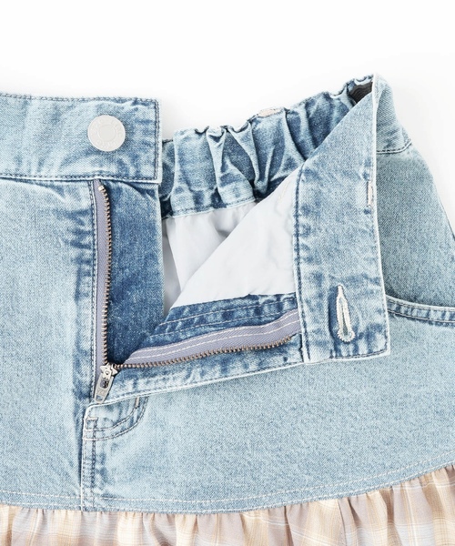 LOVETOXIC（ラブトキシック）の「【LTXC】異素材ドッキングヘムミニスカート（スカート・キッズ・ブルー・S:140cm/130cm）」の16枚目の写真