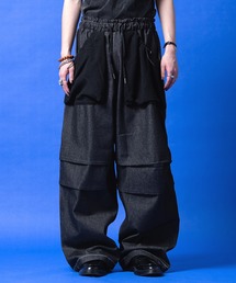 a.p.o.v.（エーピーオービー）の「a.p.o.v. パイルビッグポケットパッチングスーパーワイドデニムパンツ（デニムパンツ）」