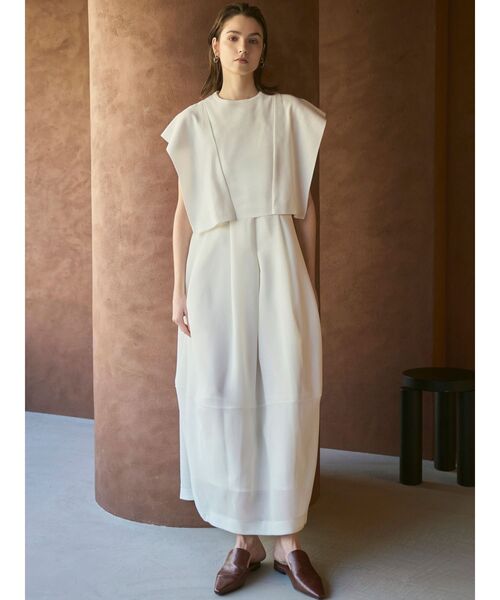 ELENDEEK（エレンディーク）の「ニットレイヤードワンピース（ワンピース・レディース・ブラック/オフホワイト・02/01）」の3枚目の写真