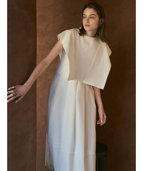 ELENDEEK（エレンディーク）の「ニットレイヤードワンピース（ワンピース・レディース・ブラック/オフホワイト・02/01）」の5枚目の写真