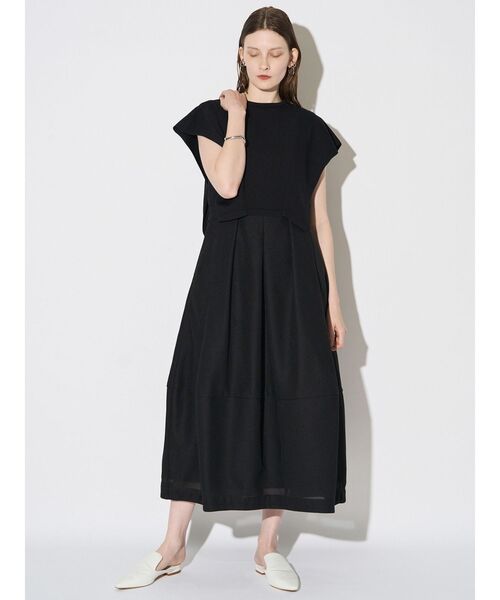 ELENDEEK（エレンディーク）の「ニットレイヤードワンピース（ワンピース・レディース・ブラック/オフホワイト・02/01）」の12枚目の写真